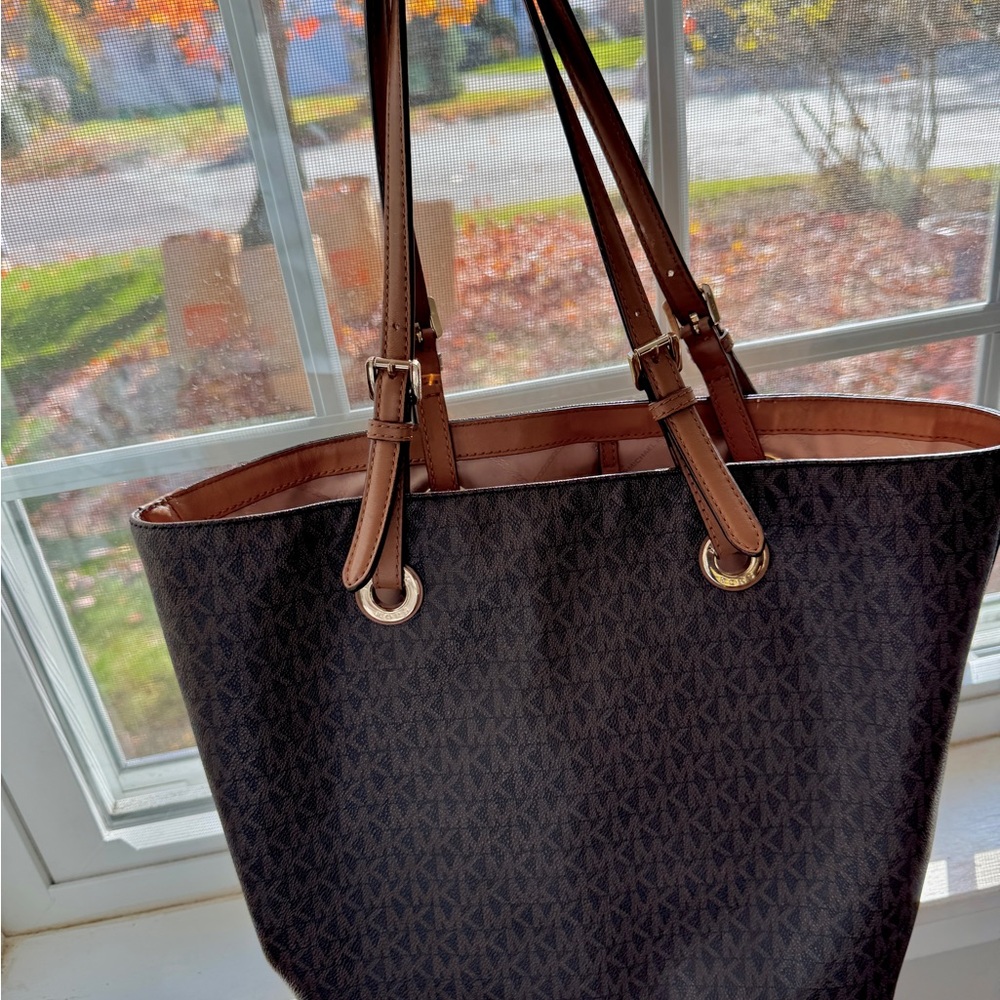 Michael Kors Black and Brown Tote Bag